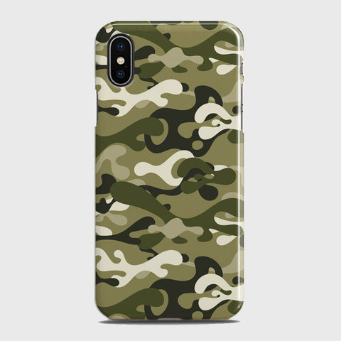 iPhone X Cover - Camo Series - Light Green Design - Matte Finish - Snap On Hard Case with LifeTime Colors Guarantee