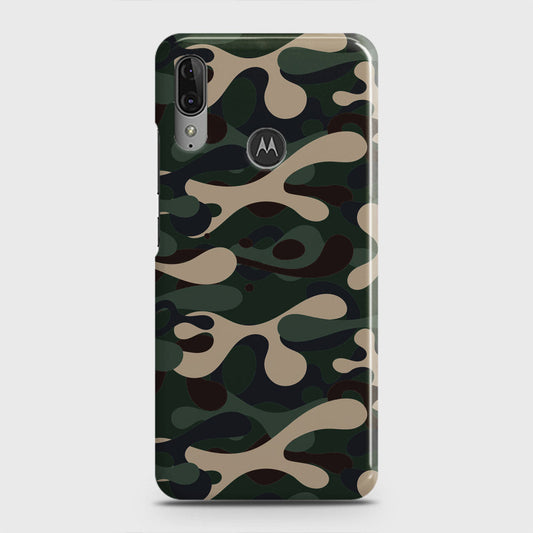 Motorola Moto E6 Plus Cover - Camo Series - Dark Green Design - Matte Finish - Snap On Hard Case with LifeTime Colors Guarantee