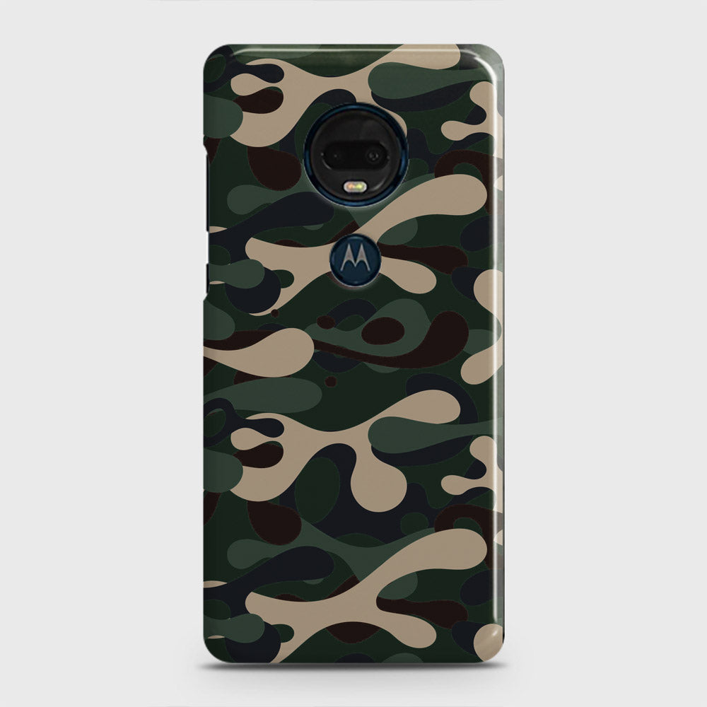 Motorola Moto G7 Plus Cover - Camo Series - Dark Green Design - Matte Finish - Snap On Hard Case with LifeTime Colors Guarantee