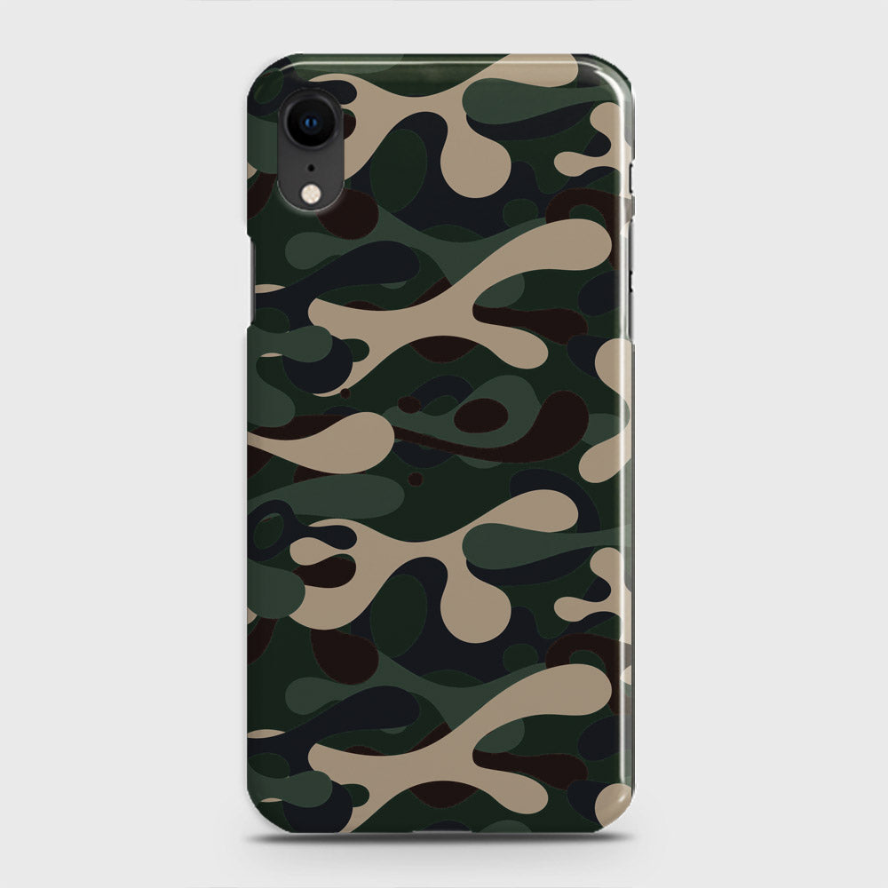 iPhone XR Cover - Camo Series - Dark Green Design - Matte Finish - Snap On Hard Case with LifeTime Colors Guarantee