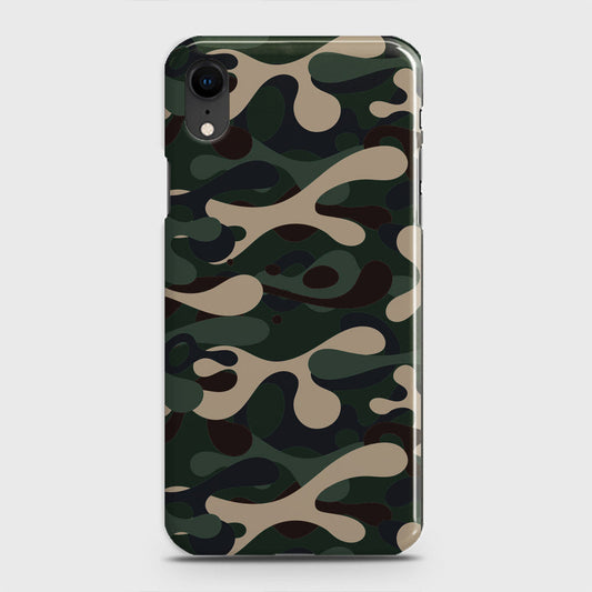 iPhone XR Cover - Camo Series - Dark Green Design - Matte Finish - Snap On Hard Case with LifeTime Colors Guarantee