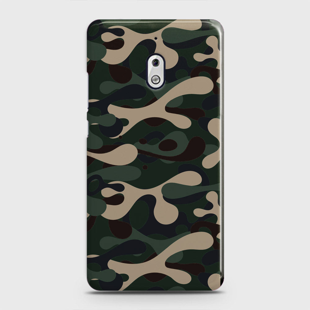 Nokia 2.1 Cover - Camo Series - Dark Green Design - Matte Finish - Snap On Hard Case with LifeTime Colors Guarantee
