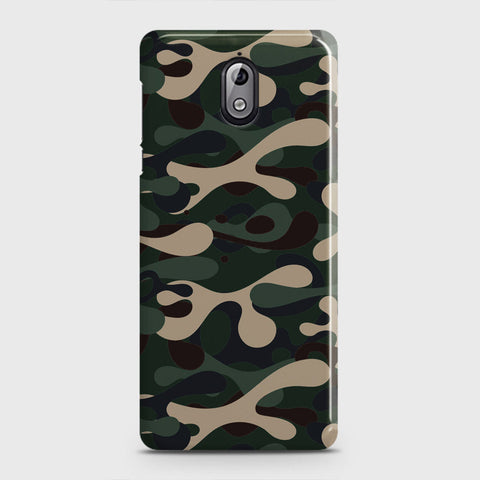 Nokia 3.1 Cover - Camo Series - Dark Green Design - Matte Finish - Snap On Hard Case with LifeTime Colors Guarantee