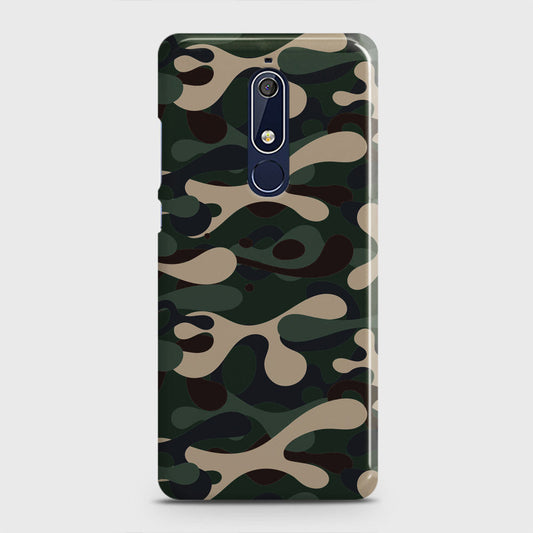 Nokia 5.1 Cover - Camo Series - Dark Green Design - Matte Finish - Snap On Hard Case with LifeTime Colors Guarantee