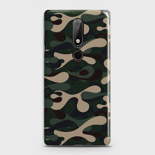Nokia 6.1 Plus Cover - Camo Series - Dark Green Design - Matte Finish - Snap On Hard Case with LifeTime Colors Guarantee