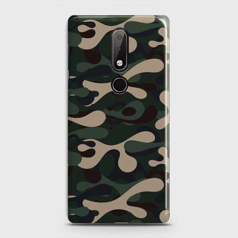 Nokia 6.1 Plus Cover - Camo Series - Dark Green Design - Matte Finish - Snap On Hard Case with LifeTime Colors Guarantee