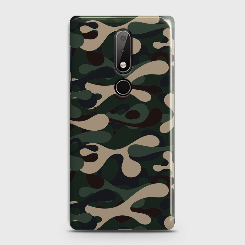 Nokia 7.1 Cover - Camo Series - Dark Green Design - Matte Finish - Snap On Hard Case with LifeTime Colors Guarantee