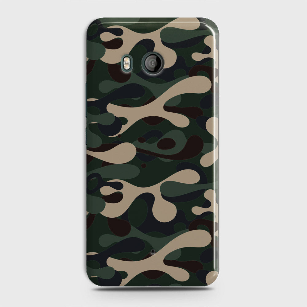 HTC U11  Cover - Camo Series - Dark Green Design - Matte Finish - Snap On Hard Case with LifeTime Colors Guarantee