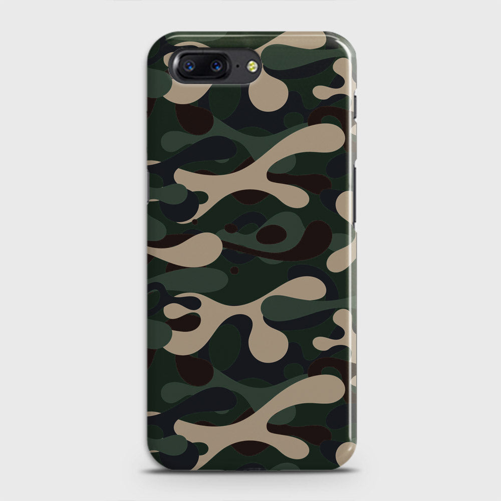 OnePlus 5  Cover - Camo Series - Dark Green Design - Matte Finish - Snap On Hard Case with LifeTime Colors Guarantee