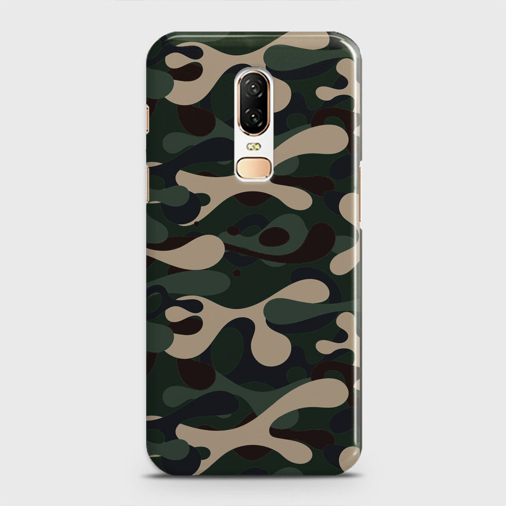 OnePlus 6  Cover - Camo Series - Dark Green Design - Matte Finish - Snap On Hard Case with LifeTime Colors Guarantee