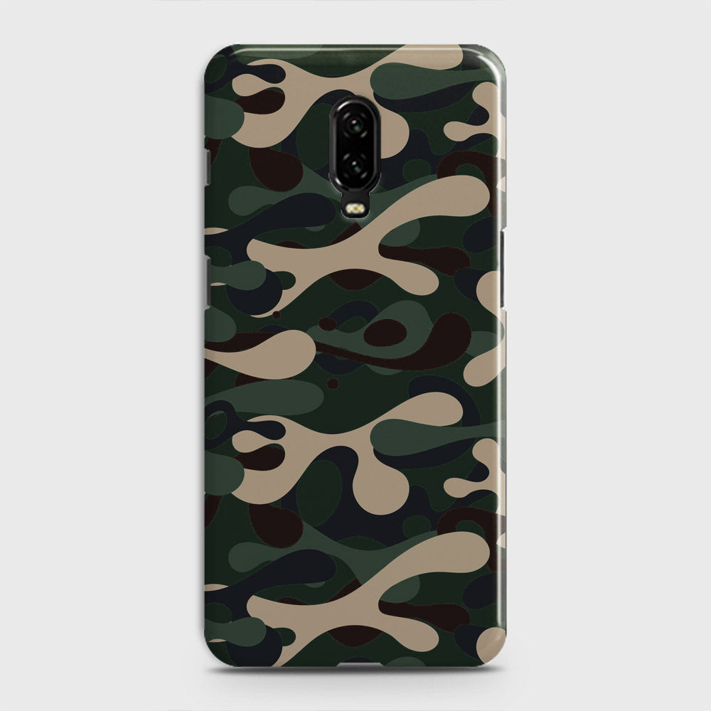OnePlus 6T  Cover - Camo Series - Dark Green Design - Matte Finish - Snap On Hard Case with LifeTime Colors Guarantee