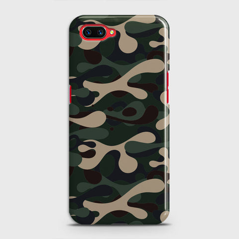 Oppo A3S Cover - Camo Series - Dark Green Design - Matte Finish - Snap On Hard Case with LifeTime Colors Guarantee
