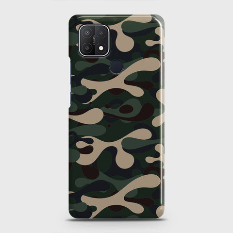 Oppo A15s Cover - Camo Series - Dark Green Design - Matte Finish - Snap On Hard Case with LifeTime Colors Guarantee
