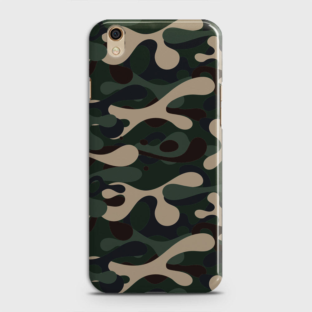 Oppo A37 Cover - Camo Series - Dark Green Design - Matte Finish - Snap On Hard Case with LifeTime Colors Guarantee