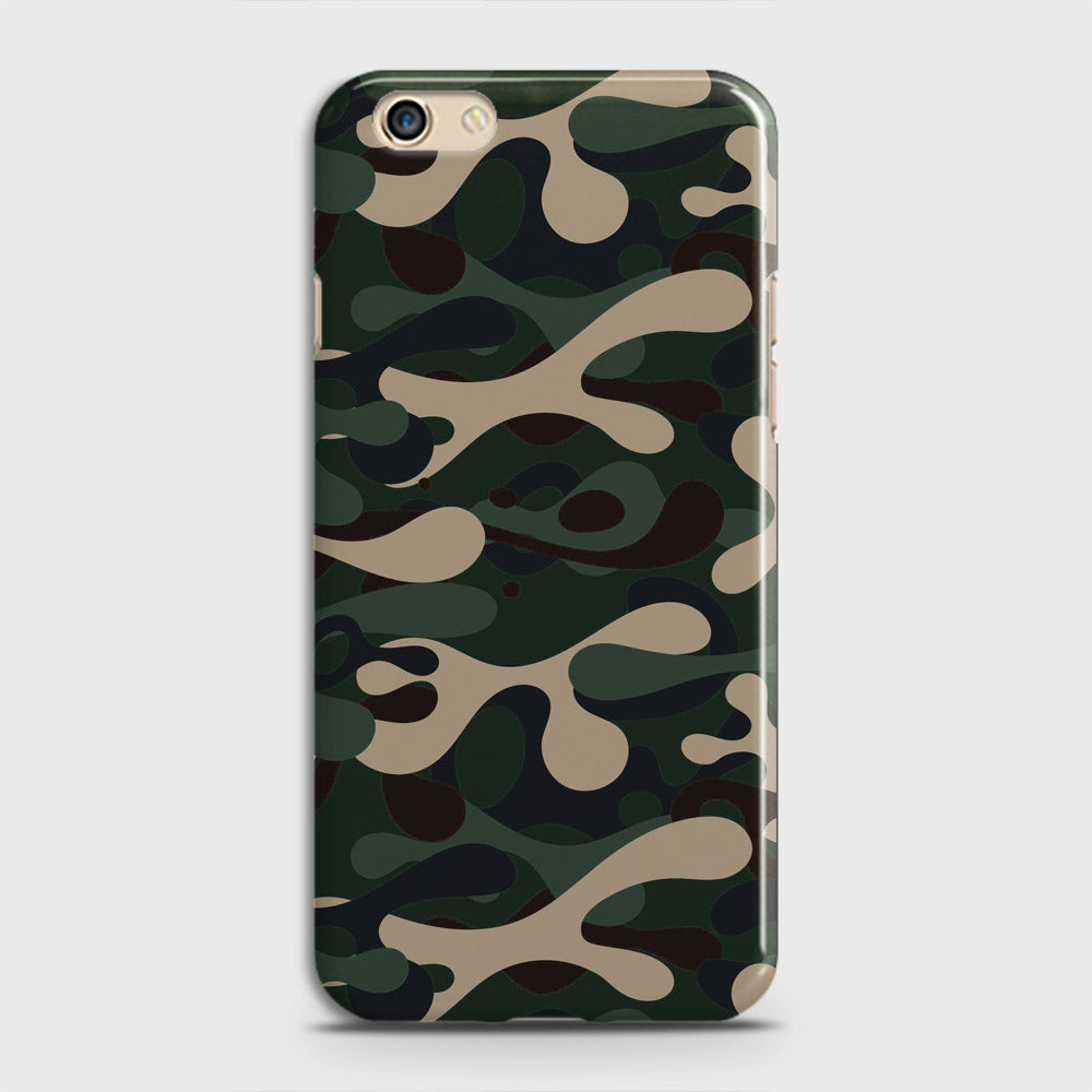 Oppo F3 Cover - Camo Series - Dark Green Design - Matte Finish - Snap On Hard Case with LifeTime Colors Guarantee