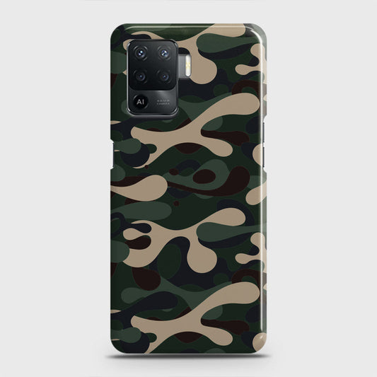 Oppo F19 Pro Cover - Camo Series - Dark Green Design - Matte Finish - Snap On Hard Case with LifeTime Colors Guarantee