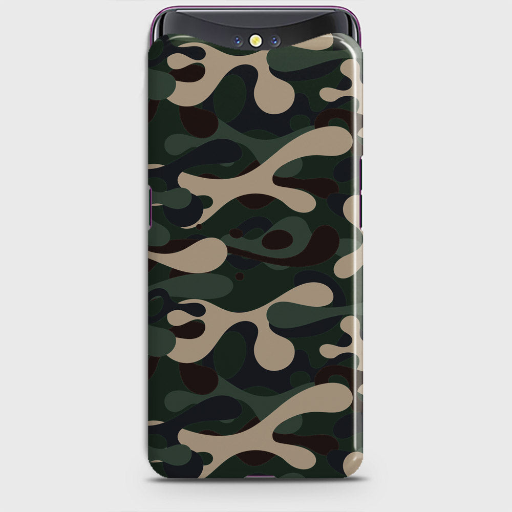 Oppo Find X Cover - Camo Series - Dark Green Design - Matte Finish - Snap On Hard Case with LifeTime Colors Guarantee