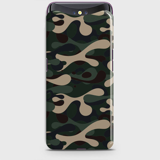 Oppo Find X Cover - Camo Series - Dark Green Design - Matte Finish - Snap On Hard Case with LifeTime Colors Guarantee