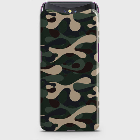 Oppo Find X Cover - Camo Series - Dark Green Design - Matte Finish - Snap On Hard Case with LifeTime Colors Guarantee