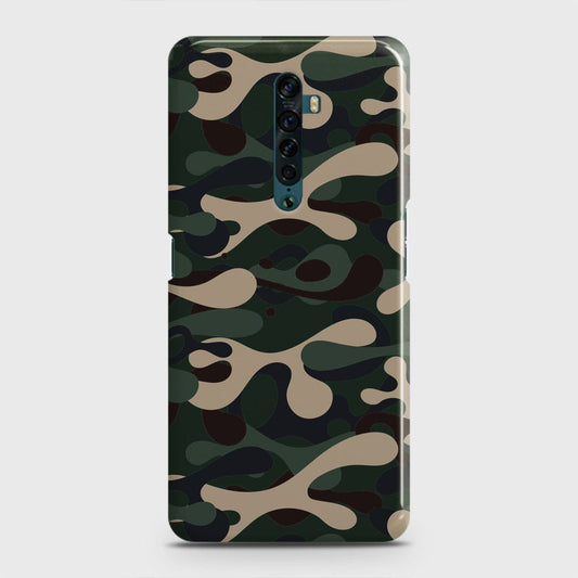 Oppo Reno 2 Cover - Camo Series - Dark Green Design - Matte Finish - Snap On Hard Case with LifeTime Colors Guarantee