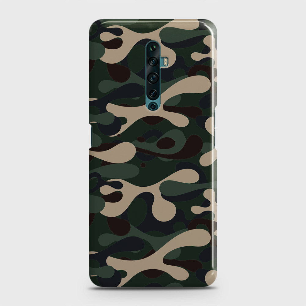 Oppo Reno 2F Cover - Camo Series - Dark Green Design - Matte Finish - Snap On Hard Case with LifeTime Colors Guarantee