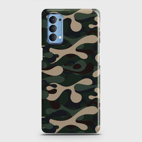 Oppo Reno 4 4G Cover - Camo Series - Dark Green Design - Matte Finish - Snap On Hard Case with LifeTime Colors Guarantee
