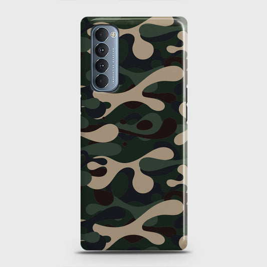Oppo Reno 4 Pro 4G Cover - Camo Series - Dark Green Design - Matte Finish - Snap On Hard Case with LifeTime Colors Guarantee