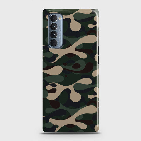 Oppo Reno 4 Pro 4G Cover - Camo Series - Dark Green Design - Matte Finish - Snap On Hard Case with LifeTime Colors Guarantee