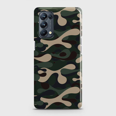 Oppo Reno 5 Pro 5G Cover - Camo Series - Dark Green Design - Matte Finish - Snap On Hard Case with LifeTime Colors Guarantee