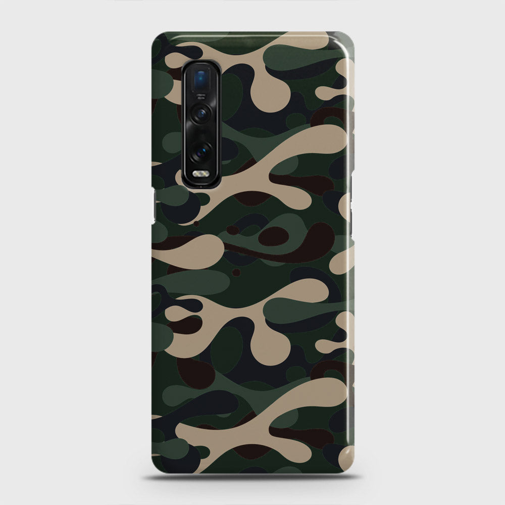 Oppo Find X2 Pro Cover - Camo Series - Dark Green Design - Matte Finish - Snap On Hard Case with LifeTime Colors Guarantee