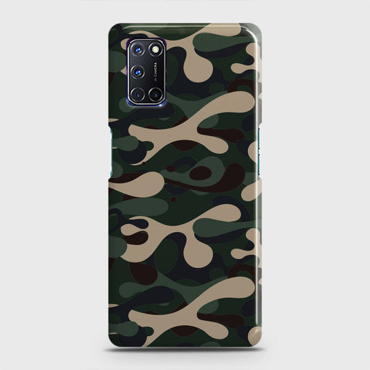 Oppo A52 Cover - Camo Series - Dark Green Design - Matte Finish - Snap On Hard Case with LifeTime Colors Guarantee