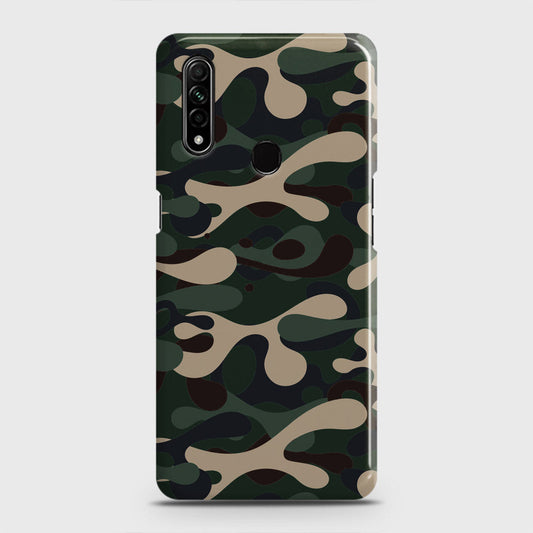 Oppo A8 Cover - Camo Series - Dark Green Design - Matte Finish - Snap On Hard Case with LifeTime Colors Guarantee