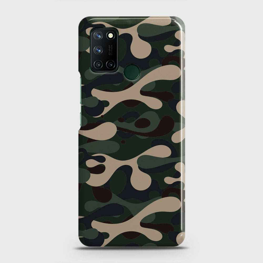 Realme 7i Cover - Camo Series - Dark Green Design - Matte Finish - Snap On Hard Case with LifeTime Colors Guarantee