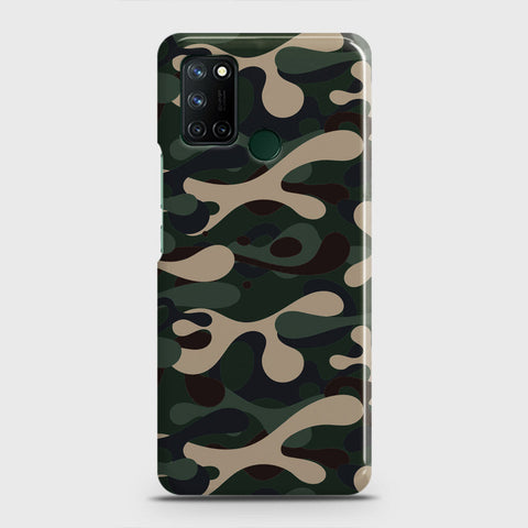 Realme 7i Cover - Camo Series - Dark Green Design - Matte Finish - Snap On Hard Case with LifeTime Colors Guarantee
