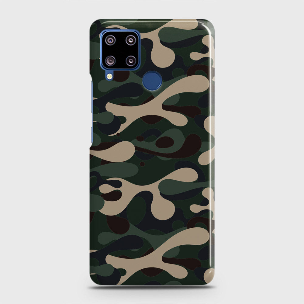 Realme C15 Cover - Camo Series - Dark Green Design - Matte Finish - Snap On Hard Case with LifeTime Colors Guarantee