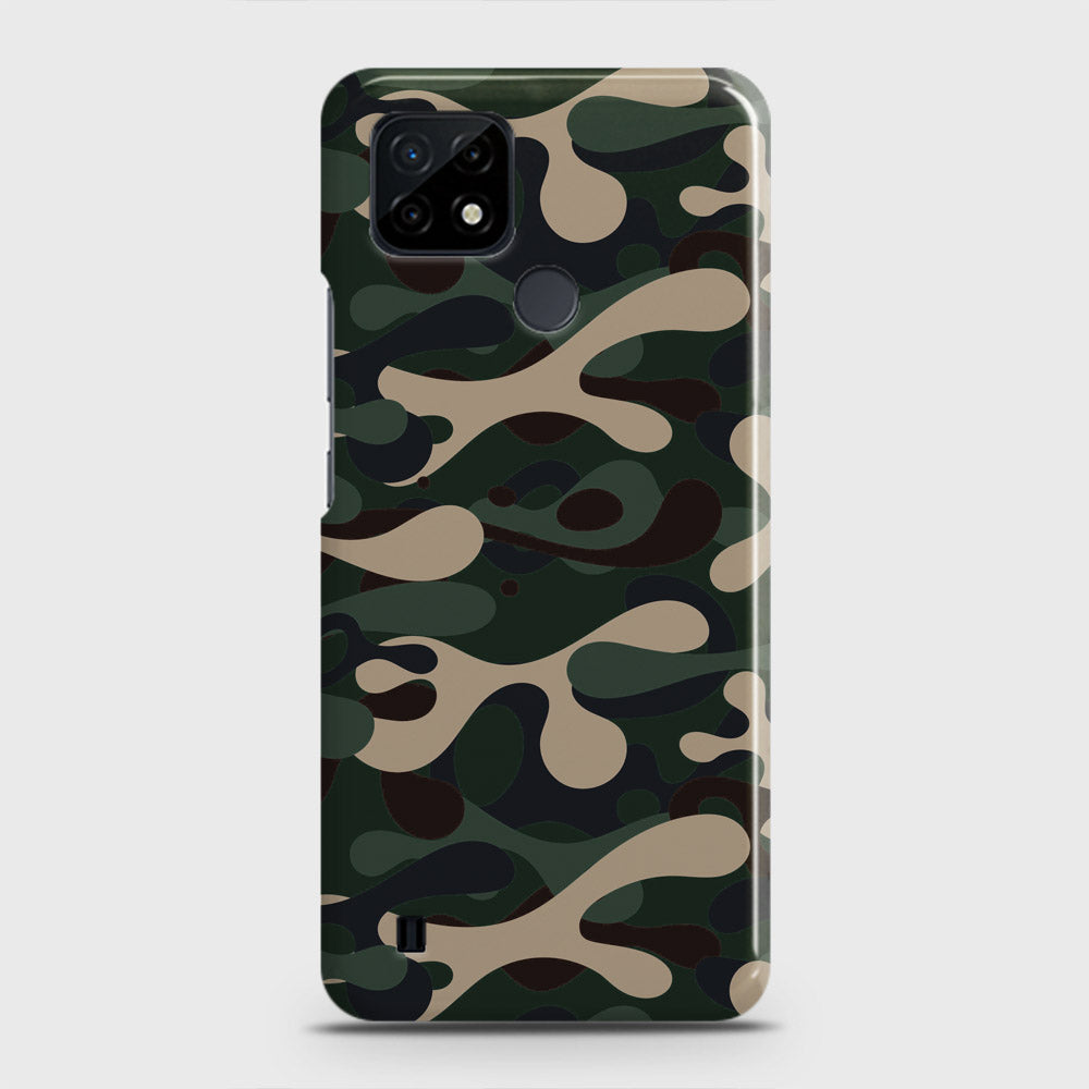 Realme C21 Cover - Camo Series - Dark Green Design - Matte Finish - Snap On Hard Case with LifeTime Colors Guarantee