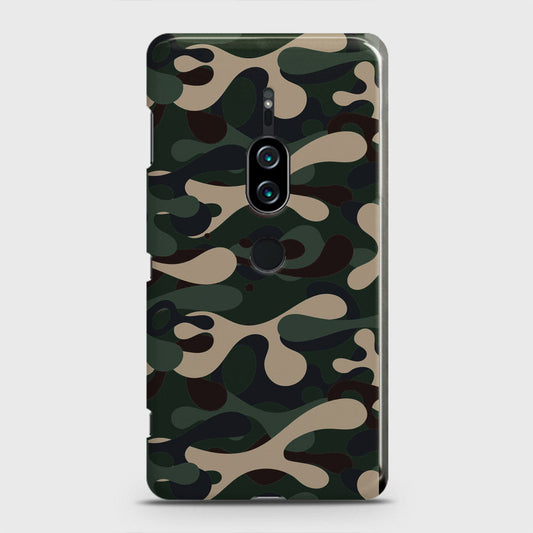 Sony Xperia XZ2 Premium Cover - Camo Series - Dark Green Design - Matte Finish - Snap On Hard Case with LifeTime Colors Guarantee