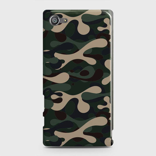 Sony Xperia Z5 Compact / Z5 Mini Cover - Camo Series - Dark Green Design - Matte Finish - Snap On Hard Case with LifeTime Colors Guarantee