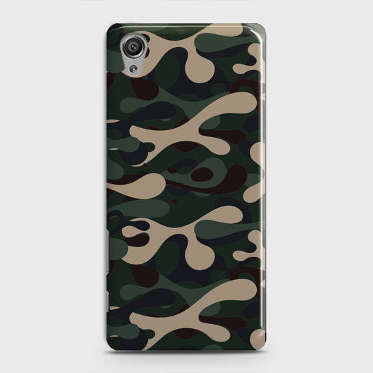 Sony Xperia XA Cover - Camo Series - Dark Green Design - Matte Finish - Snap On Hard Case with LifeTime Colors Guarantee