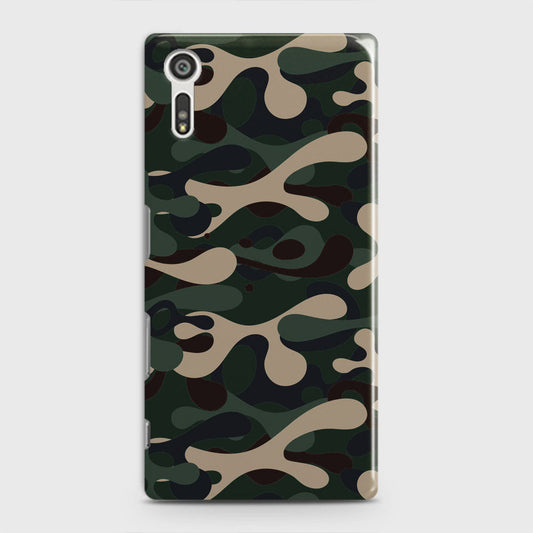 Sony Xperia XZ / XZs Cover - Camo Series - Dark Green Design - Matte Finish - Snap On Hard Case with LifeTime Colors Guarantee