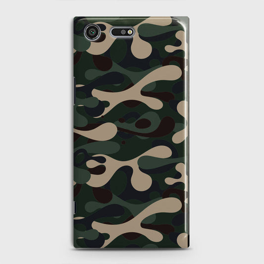 Sony Xperia XZ Premium Cover - Camo Series - Dark Green Design - Matte Finish - Snap On Hard Case with LifeTime Colors Guarantee