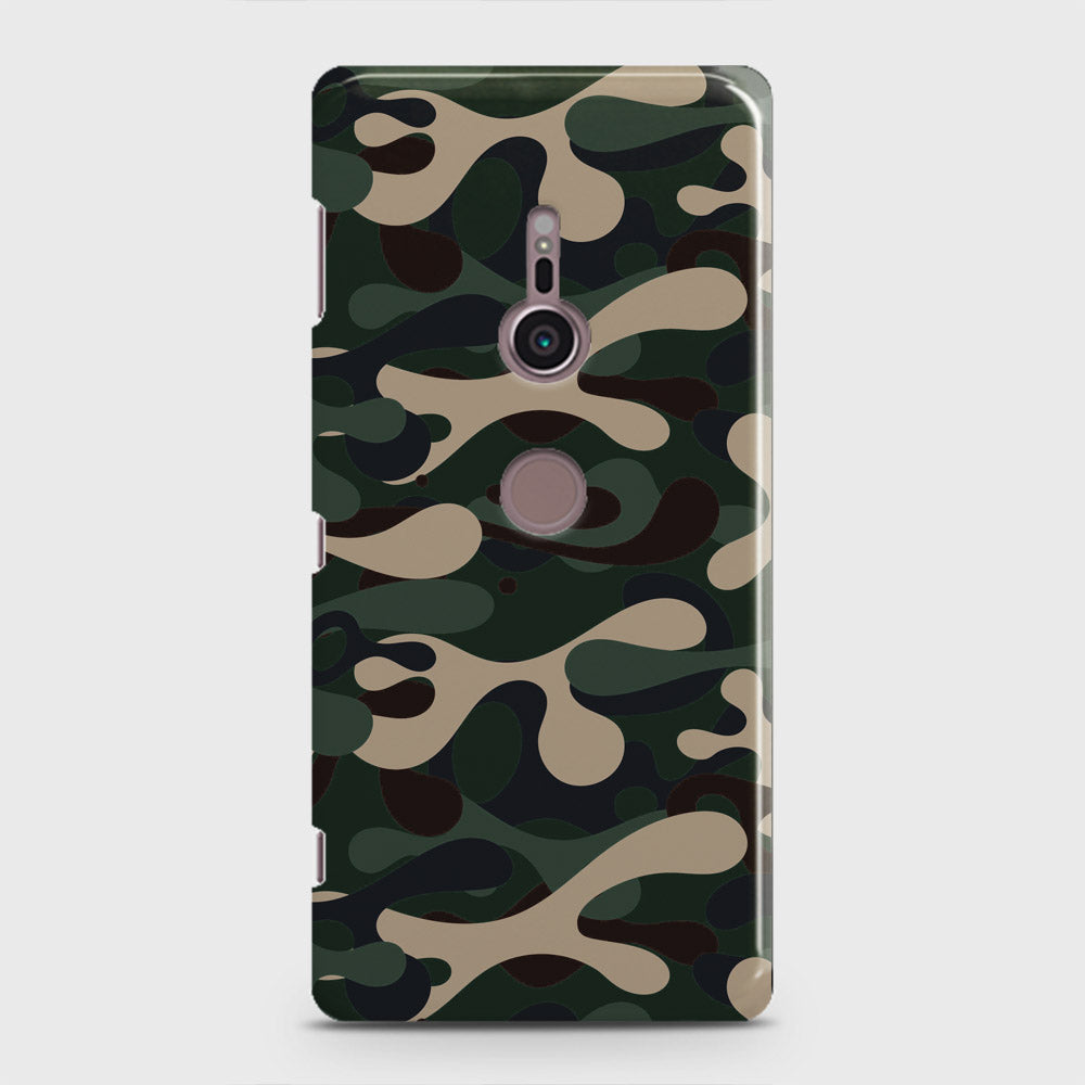 Sony Xperia XZ2 Cover - Camo Series - Dark Green Design - Matte Finish - Snap On Hard Case with LifeTime Colors Guarantee