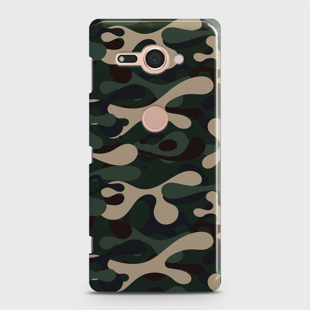 Sony Xperia XZ2 Compact Cover - Camo Series - Dark Green Design - Matte Finish - Snap On Hard Case with LifeTime Colors Guarantee