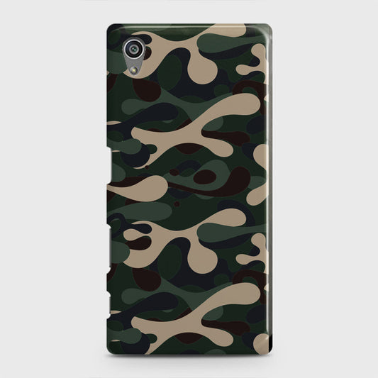Sony Xperia Z5 Cover - Camo Series - Dark Green Design - Matte Finish - Snap On Hard Case with LifeTime Colors Guarantee