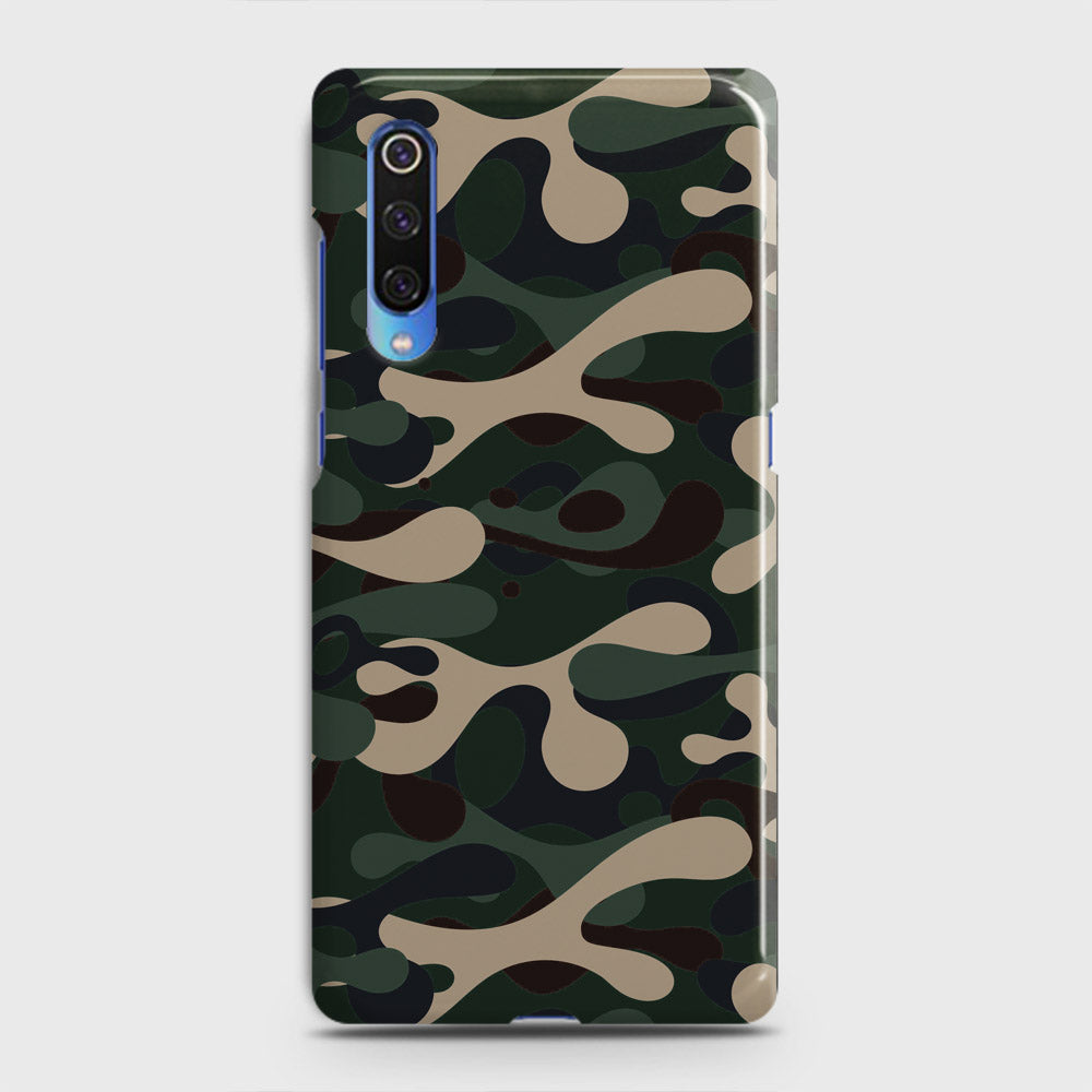 Xiaomi Mi 9 Cover - Camo Series - Dark Green Design - Matte Finish - Snap On Hard Case with LifeTime Colors Guarantee