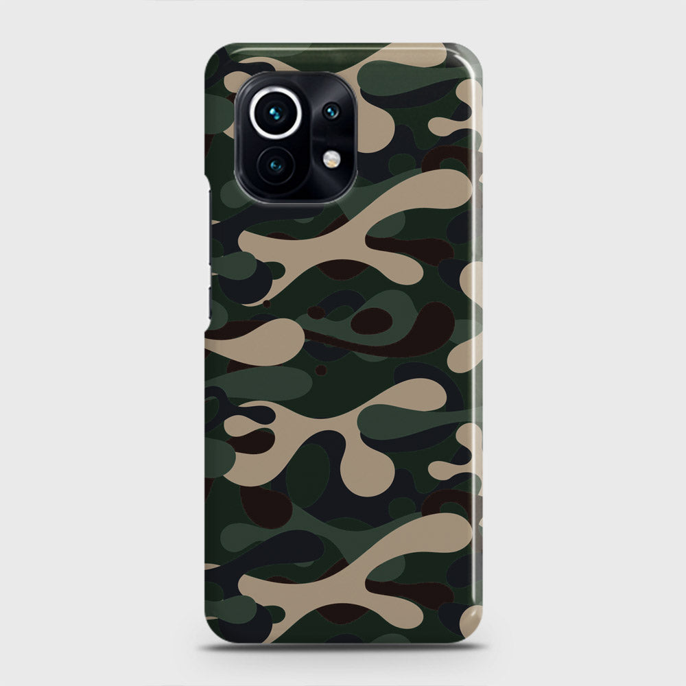 Xiaomi Mi 11 Lite Cover - Camo Series - Dark Green Design - Matte Finish - Snap On Hard Case with LifeTime Colors Guarantee