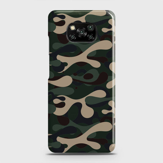 Xiaomi Poco X3 Cover - Camo Series - Dark Green Design - Matte Finish - Snap On Hard Case with LifeTime Colors Guarantee