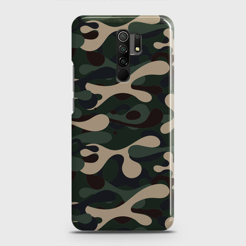 Xiaomi Redmi 9 Cover - Camo Series - Dark Green Design - Matte Finish - Snap On Hard Case with LifeTime Colors Guarantee