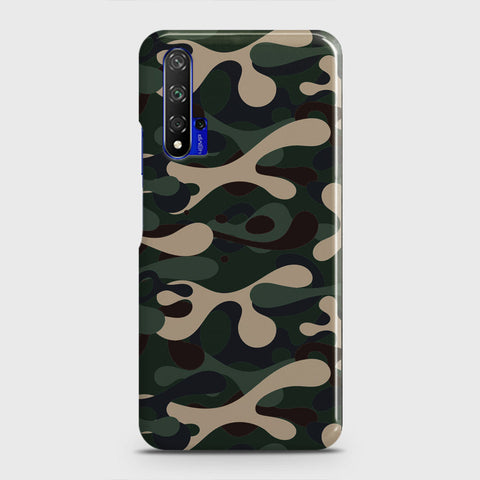 Honor 20 Cover - Camo Series - Dark Green Design - Matte Finish - Snap On Hard Case with LifeTime Colors Guarantee