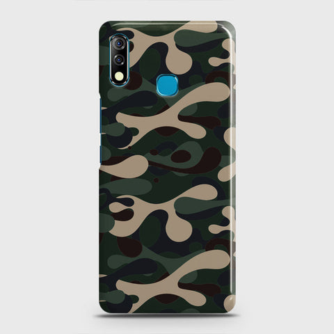 Infinix Hot 8 Lite Cover - Camo Series - Dark Green Design - Matte Finish - Snap On Hard Case with LifeTime Colors Guarantee